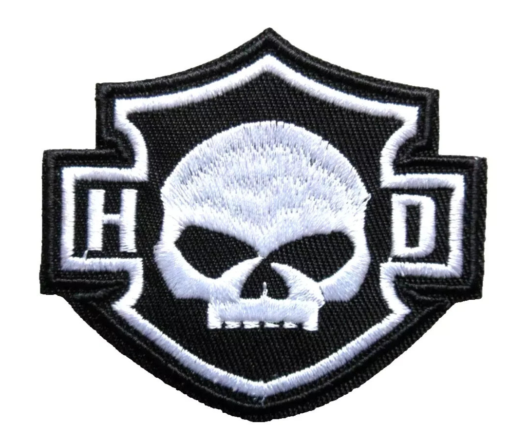 🔥SKULL HD MOTORCYCLES HARLEY BIKERS VEST 3" x 2.5" EMBROIDERED IRON ON PATCH