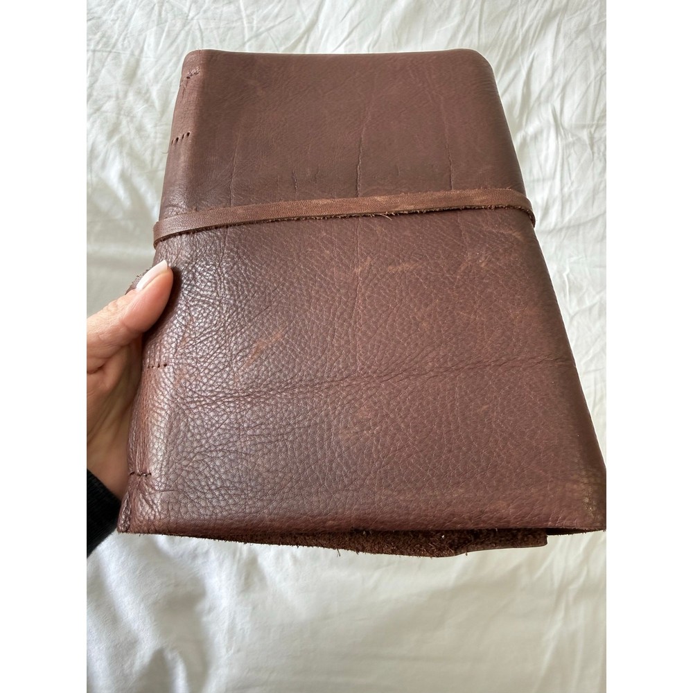 Distressed Leather Cover Brown Blank Journal Diary | DIY Binding Project