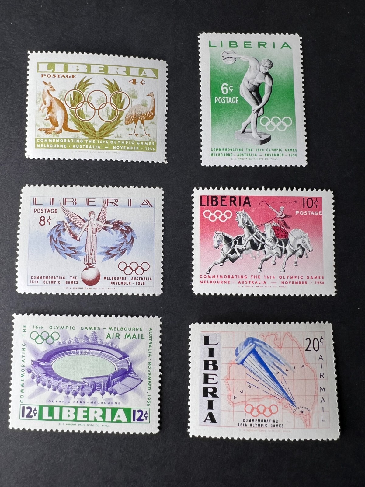 Liberia #358-361 C104-105 Mint  Complete Set 1956 Olympic Games