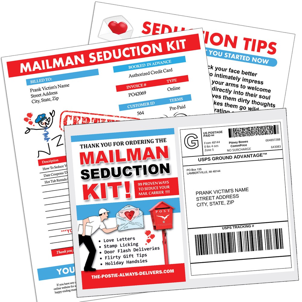 Mailman Seduction Kit Packet Prank Mail Sent Anonymously!