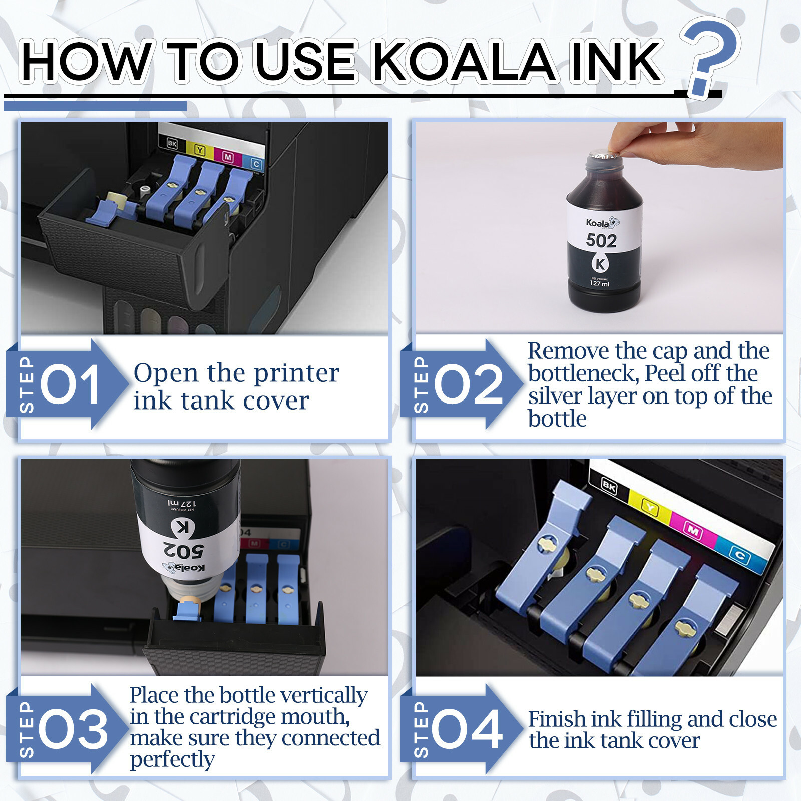 8PK Bulk Koala Ink Compatible 502 Ink ET 4760 2850 2760 3760 4850 2750 522 2803