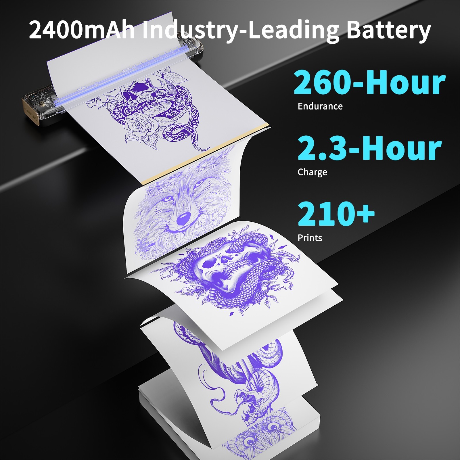 Bluetooth Tattoo Stencil Printer Thermal Transfer Machine Copier for A4 Paper PC