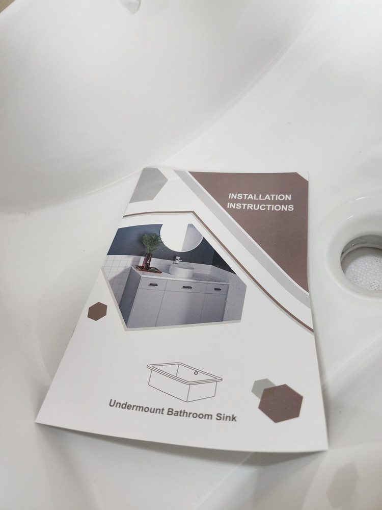 Sarlai 23" Undermount Rectangular Vessel Vanity Sink Art Basin Ceramic, White