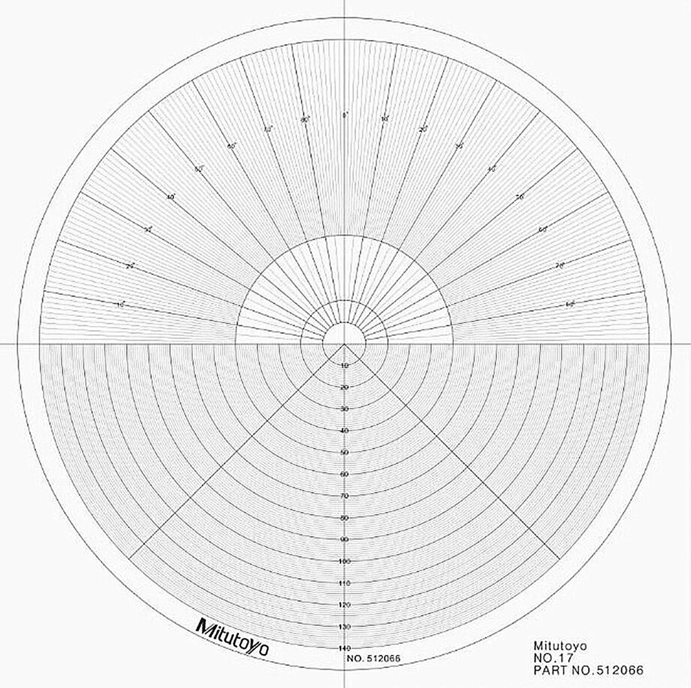 Optical Comparator Chart For Profile Projector Overlay Chart For itutoyo 512066