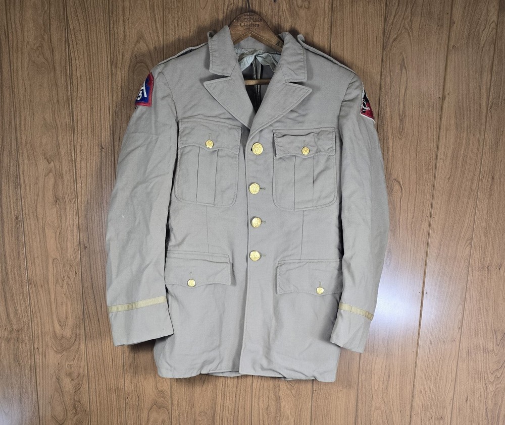 WWII US Army Officers Tropical Worsted Khaki Jacket 36R 1945