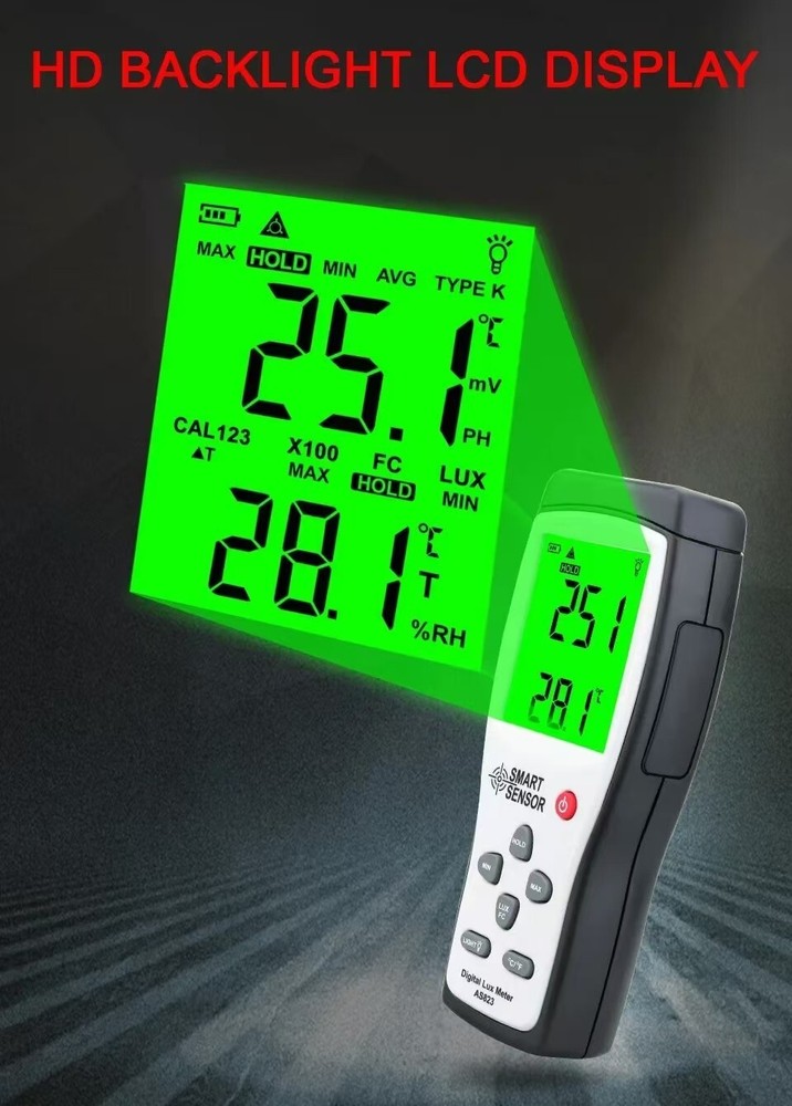 SMART SENSOR Digital Light Luxmeter Illuminance Handheld Photometer Detector AU