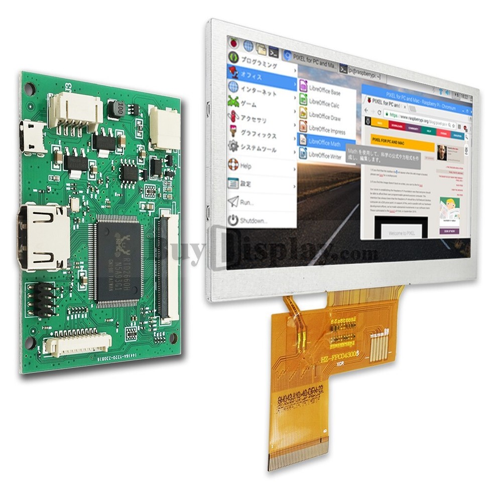 4.3 inch 800x480 Raspberry Pi TFT LCD Display Small HDMI Board OPTL Touch Panel
