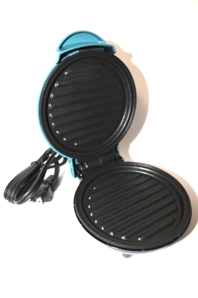 Mini Maker Grill 4" Cooking Surface Nonstick 350 Watts Blue PREOWNED