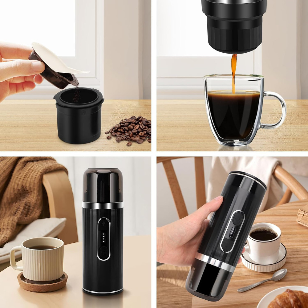Portable Self-Heating Travel Espresso Maker with USB-C Connection