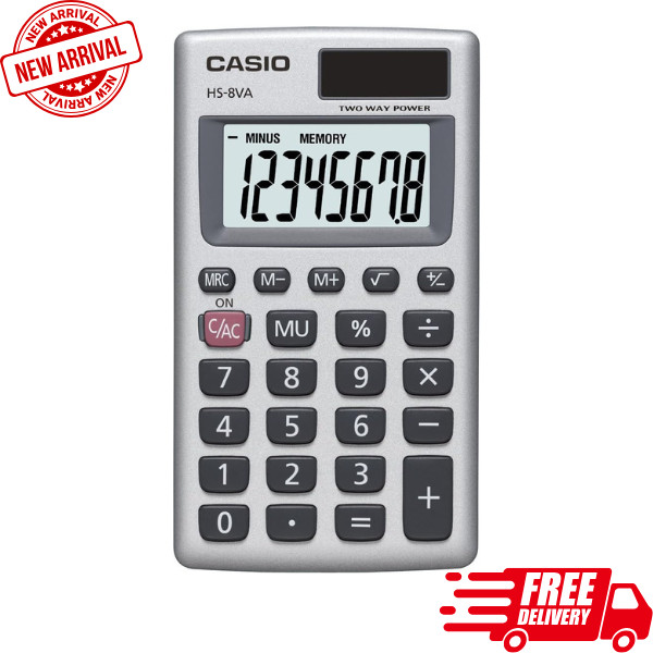 Casio HS-8VA Calculator : Solar Powered, Standard Function, Portable Calculator