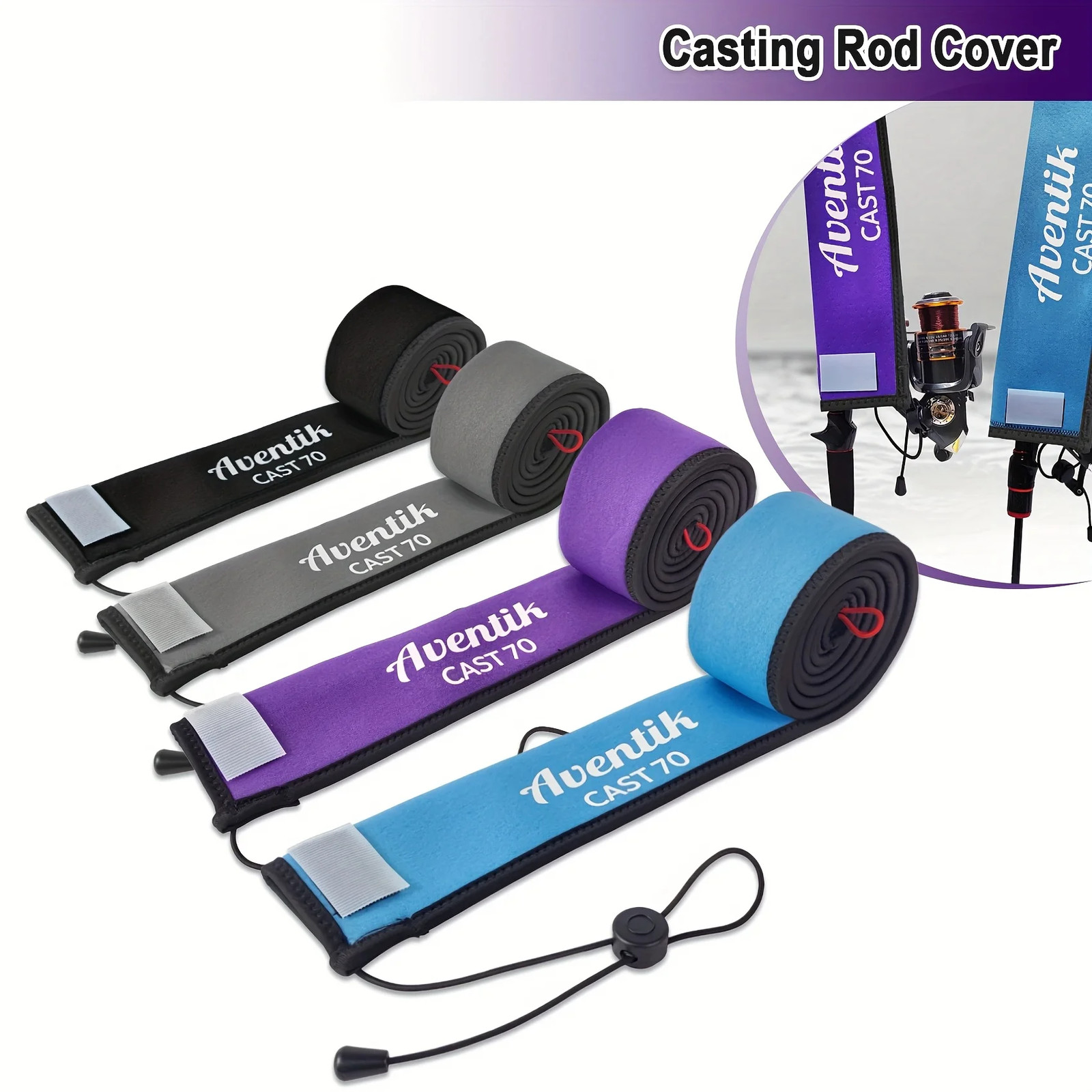 Neoprene Float Fishing Rod Cover Sleeve Protector Heavy-Duty Durable Rod Case