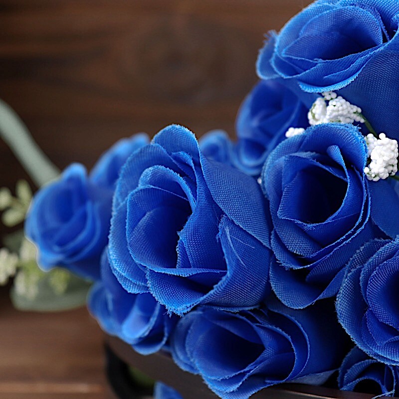84 Royal Blue SILK ROSE BUDS Wedding Party Flowers Bouquets Decorations on SALE