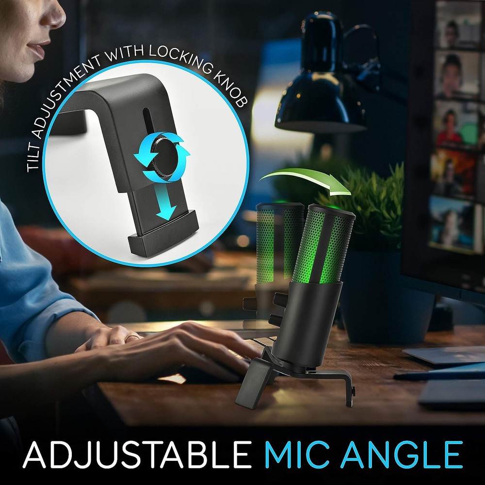 Pyle USB Computer Desktop Microphone 4 Polar Patterns & Pro Audio Recording Mic