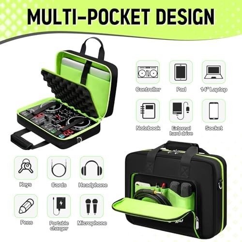 Padded DJ Controller Case for Hercules DJControl Inpulse 200 MK2, Numark Party M
