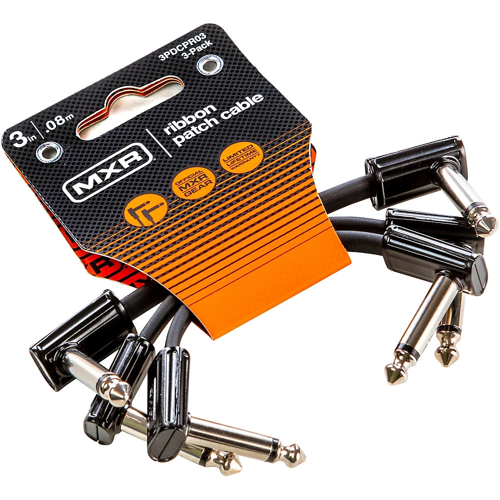 MXR 3-Pack 3" Ribbon Patch Cables Black