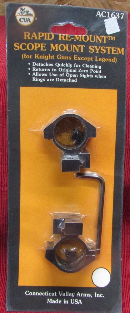 CVA Rapid Re-Mount Scope Mount System for Knight Guns EXCEPT Legend - #AC1637