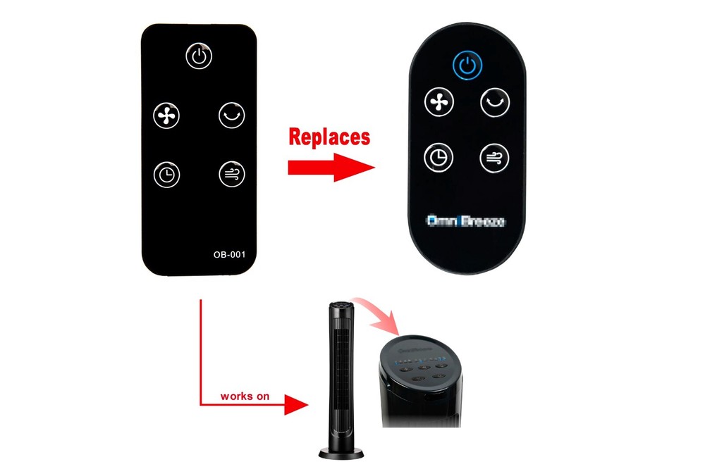 Replacement Remote Control for OmniBreeze Tower Fan DC2018
