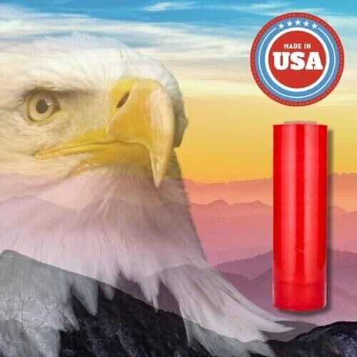 1 Roll 18" x 1500' (80 Gauge) Bundling Stretch Film Hand Shrink Wrap, Dark Red