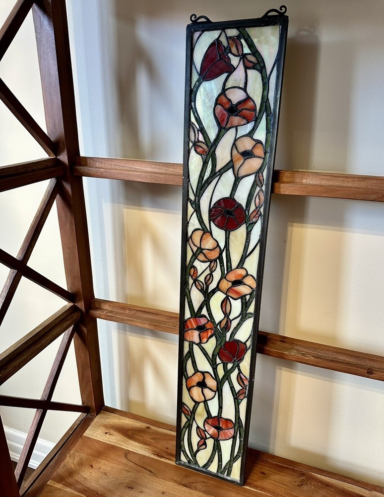 Poppies Meyda Tiffany Sidelight Window Panel