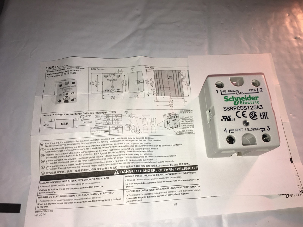 SSRPCDS125A3 Schneider Solid State Relay NEW No Tariff applied to US customers