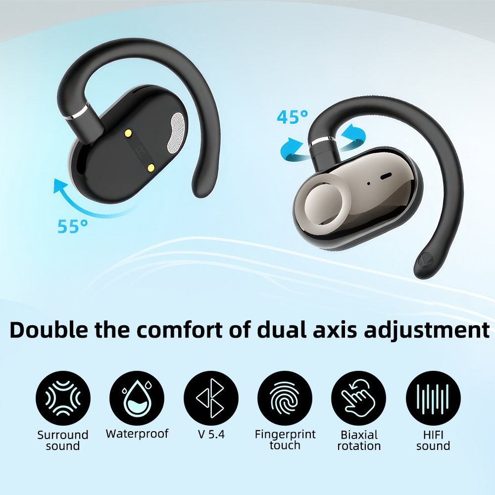 Wireless Bone Conduction Headphones Bluetooth 5.4 Headset Earbuds Open Earbuds
