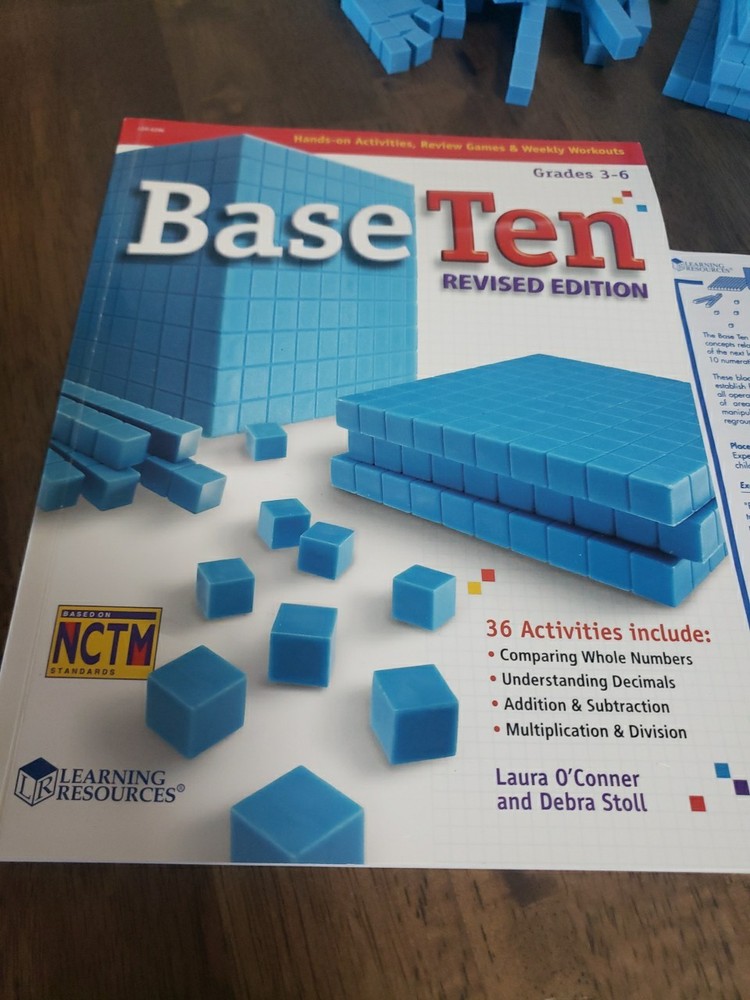 Base Ten Math Blocks Starter Set Learning Resources 141 Pieces Blue Homeschool