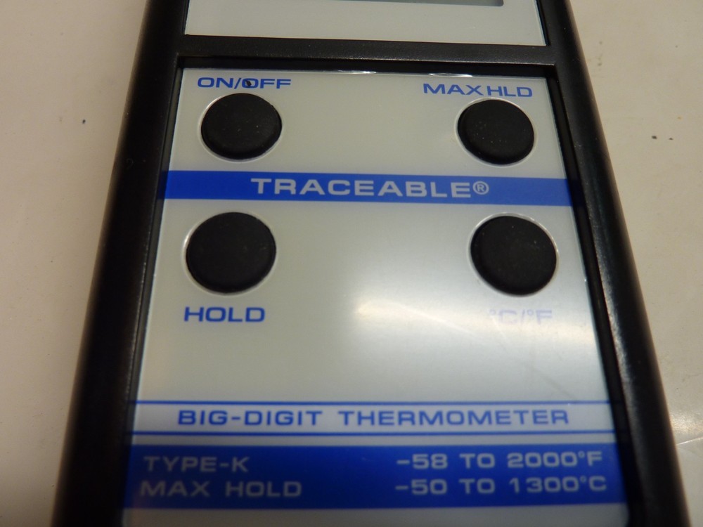 Traceable Big-Digit Type K Thermocouple Thermometer 91210-07 (31709)