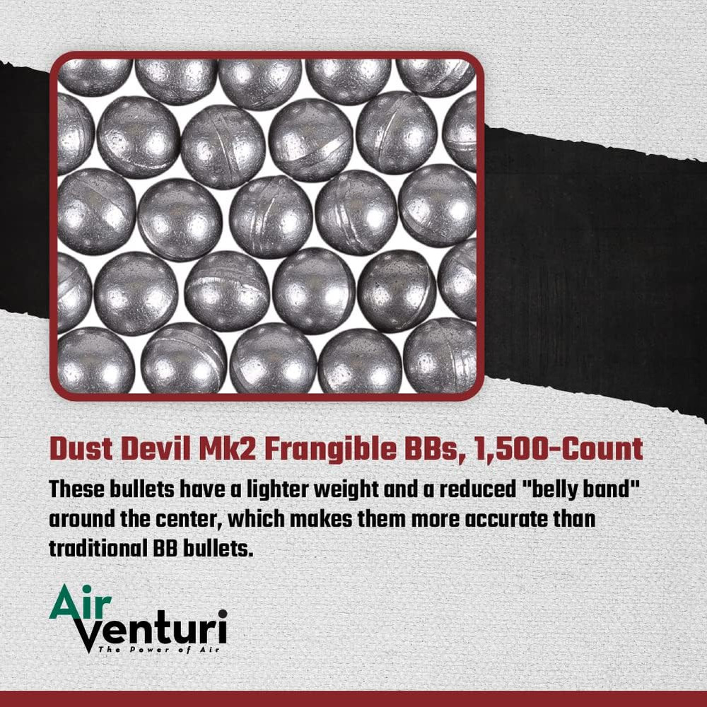 Dust Devil Mk2 Frangible BB Bullets, BB Gun Ammo, 1,500-Count