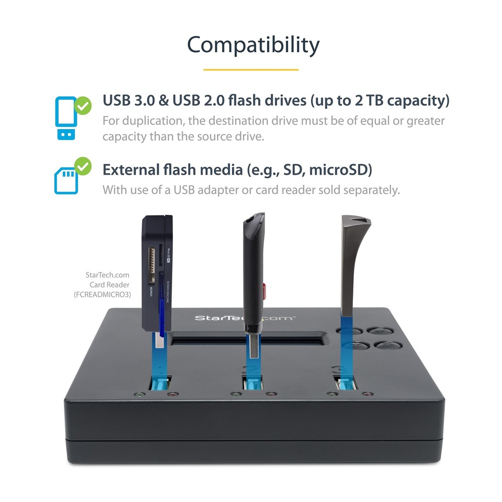 StarTech 1:2 Standalone USB 2.0 Flash Drive Duplicator and Eraser