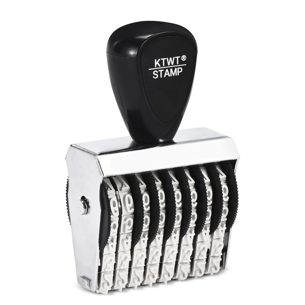 8 Digits Rubber Number Stamp, Date Office 8 Digits, Black