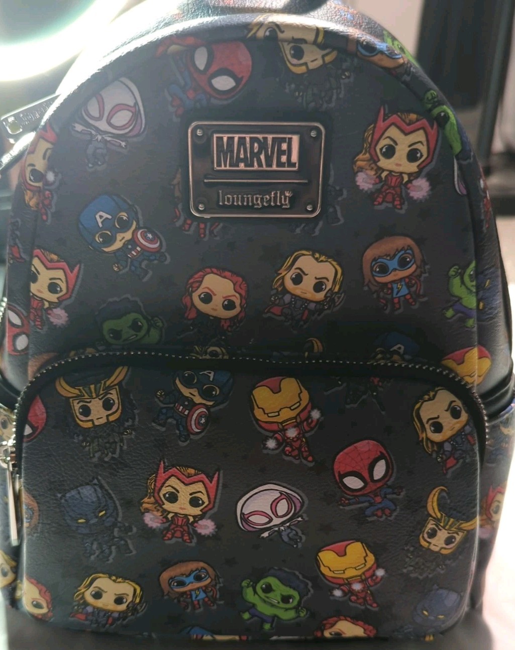 Loungefly Marvel Mini Backpack Avengers Chibi All Over Print NWT Spider-Man Iron