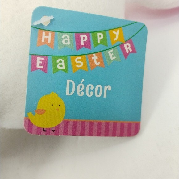 Easter Bunny Holiday Decor White and Pink NWT