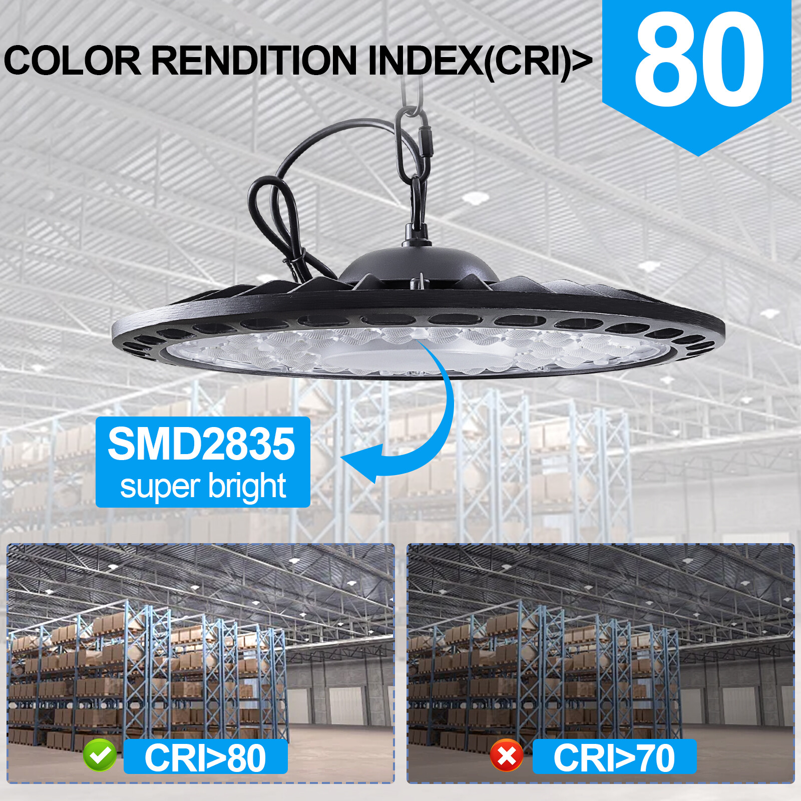 10 Pack 500W UFO LED High Bay Light Shop Industrial Commercial Factory Warehouse
