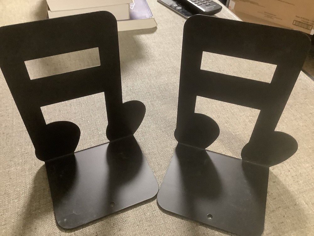 Music Note Book Ends Black Metal