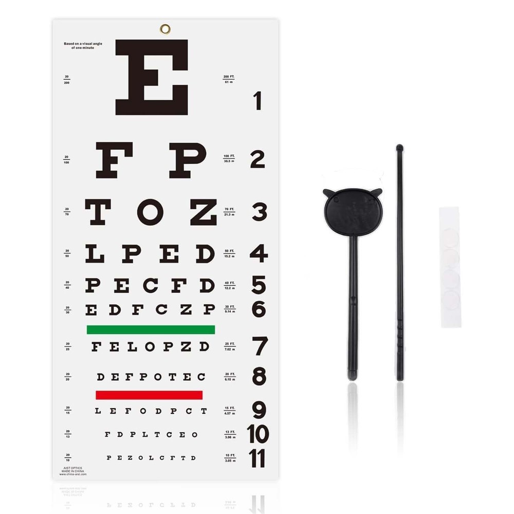 Eye Chart Eye Exam Chart Plastic Low Vision Eye Charts Wall Chart with Eye Oc...