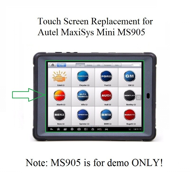 Touch Screen Panel Digitizer Replacement for Autel MaxiSys Mini MS905 MY905