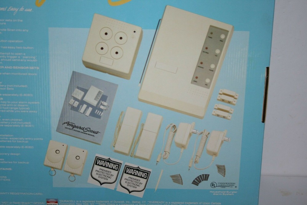 Amway Amgard Scout Model: E-8079 Complete Set Wireless Security Alarm System