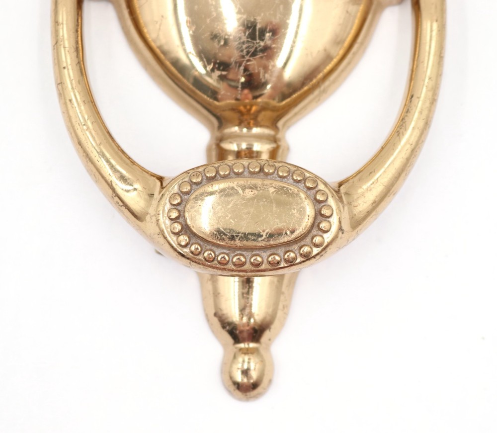 Beaded New Polished Brass Door Knocker