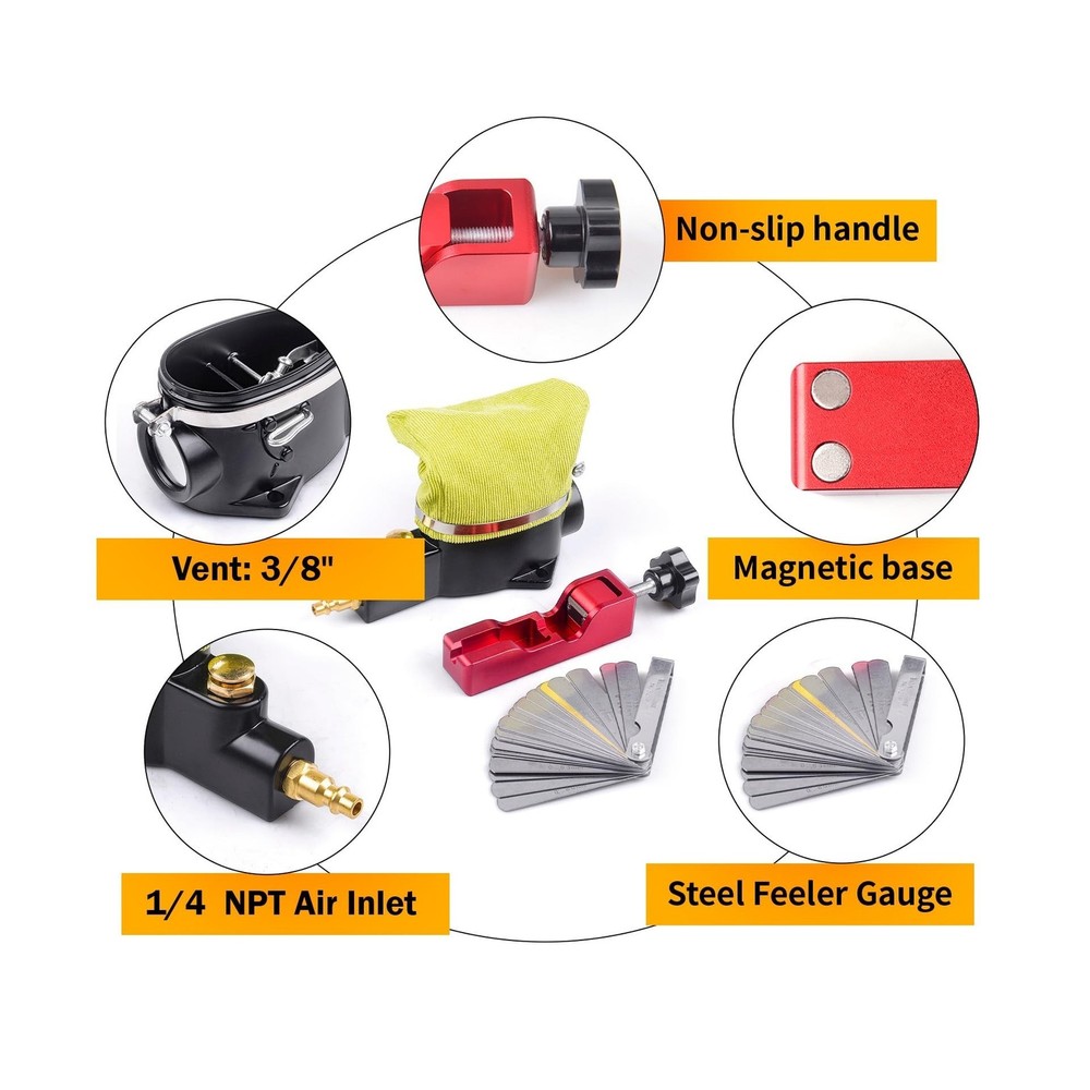 Spark Plug Gap Tool & Pneumatic Spark Plug Cleaner Kit - Air Sandblaster Clea...