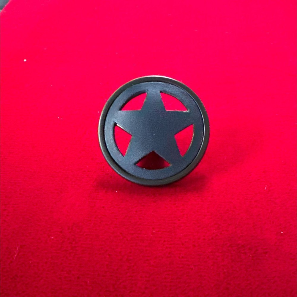 1-1/2" Star Knob Navy Leather