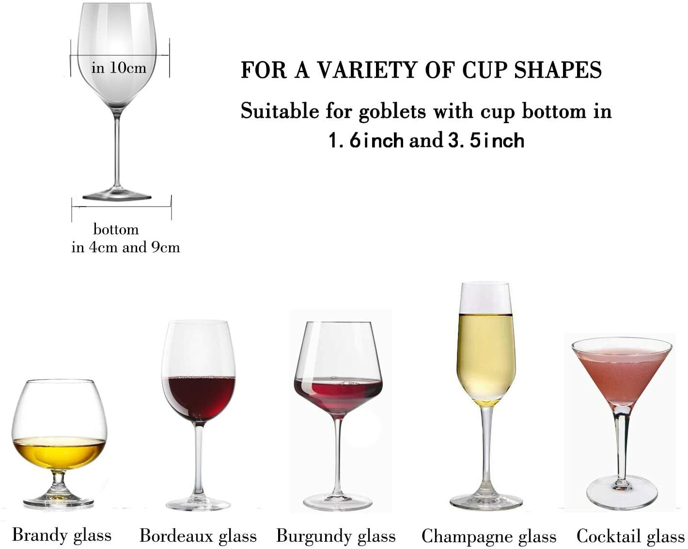 3 Rows Under Cabinet Stemware Wine Glass Holder Glasses for Bar Kitchen Black