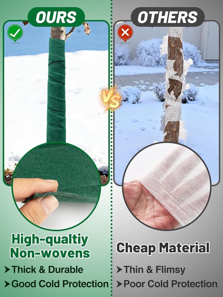 Winter Tree Protector Wrap - 65 ft x 2 - Heavy-Duty Guard