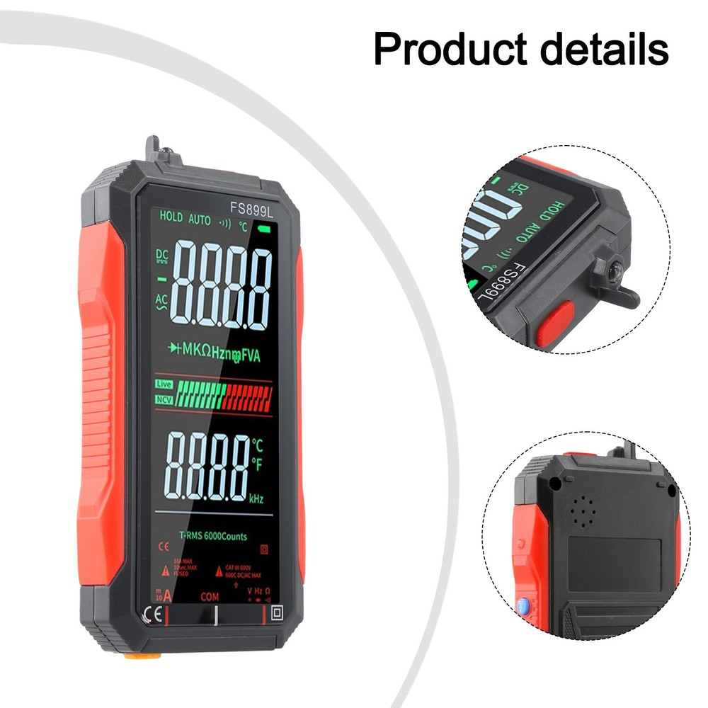 FS899L 6000-Count Multimeter USB Rechargeable Compact Smartphone Style