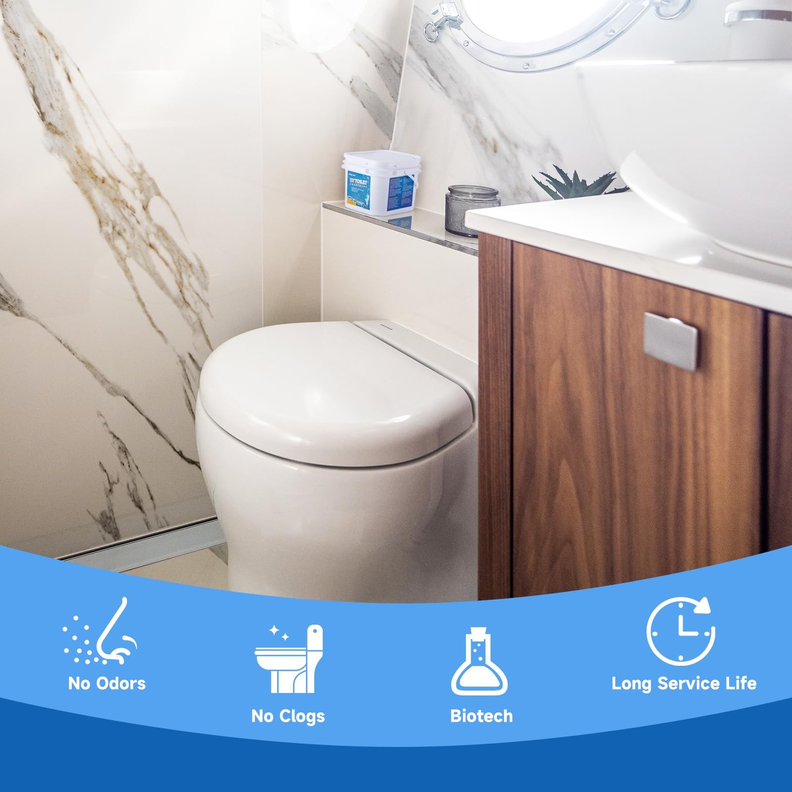 RV Toilet Treatment Pods 50 Pack Deodorizer for Black & Grey Water Tank