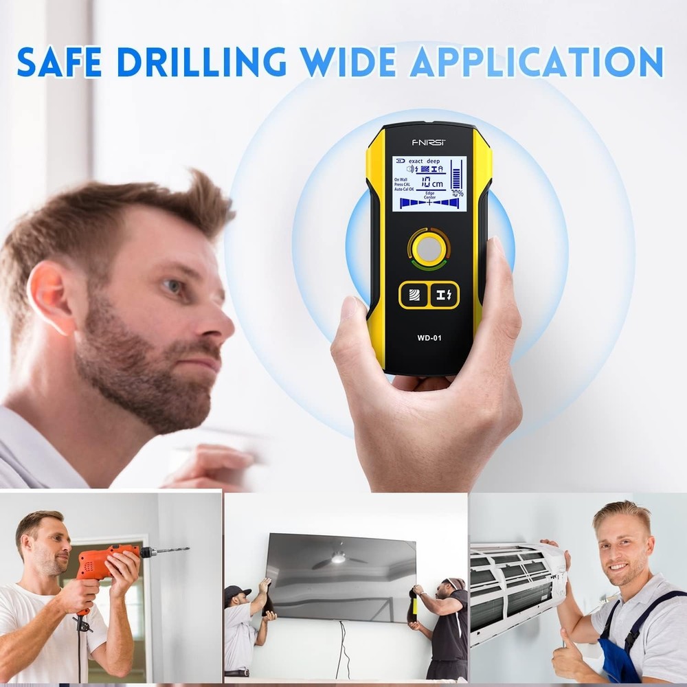Versatile 6-in-1 Wall Detector for Studs & Wires - User-Friendly & Battery-Free
