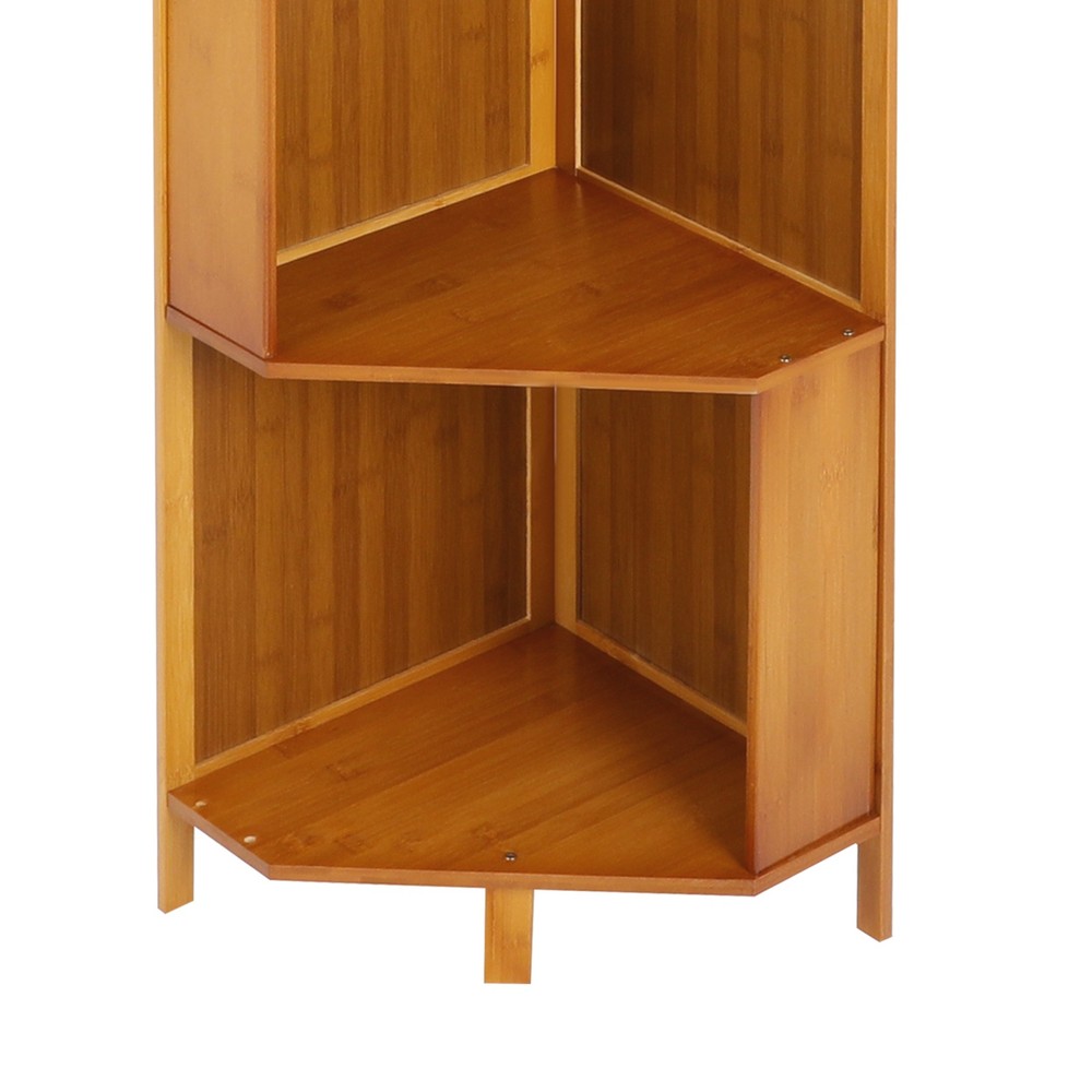 Rotating Bookshelf A-Shape Corner Bookcase Storage Freestanding Display Rack