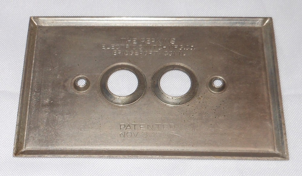 Vintage Perkins Push Button Light Switch Single Chrome 4.5" H x 2.75" W