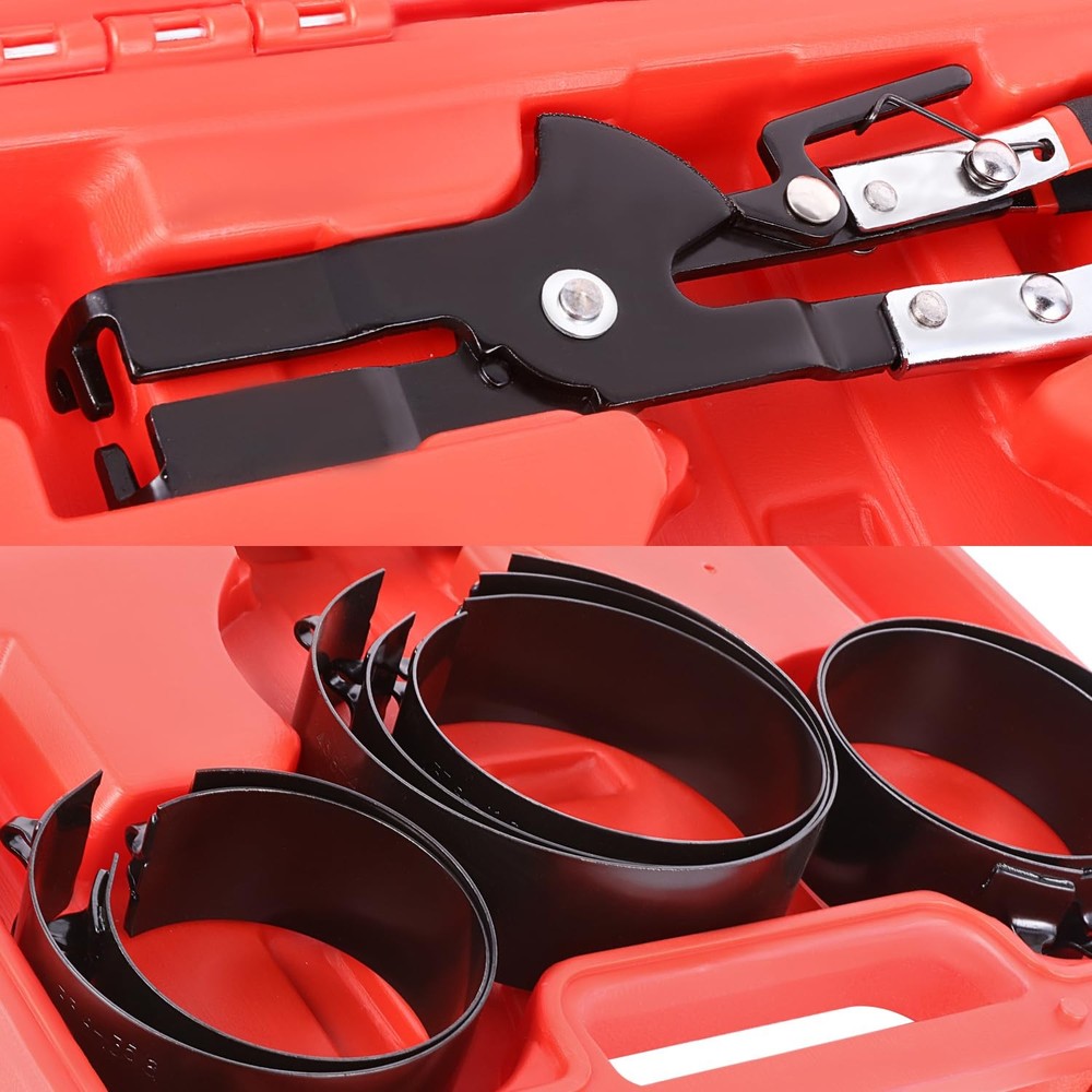 DNA MOTORING Engine Piston Ring Compressor Set with Compression Pliers and 7 ...