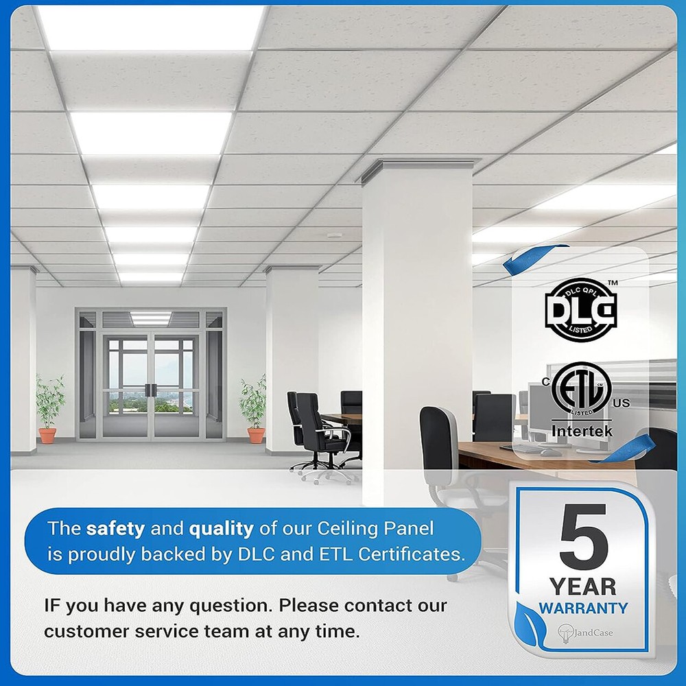 2x4 FT LED Flat Panel Troffer Light, 4 Pack 75 Watts 8400LM Drop Ceiling Lights