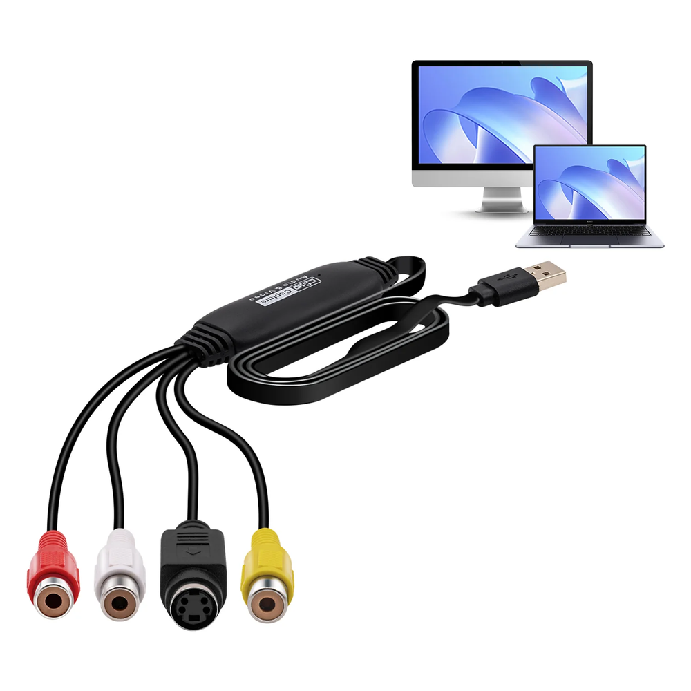 USB 2.0 Audio Video Capture Card Device Converter for Mac/PC/ Windows/Android